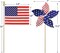 4th of July Decorations - Fourth of July Deals - 36 Patriotic Stars and Stripes Pinwheels & Flags